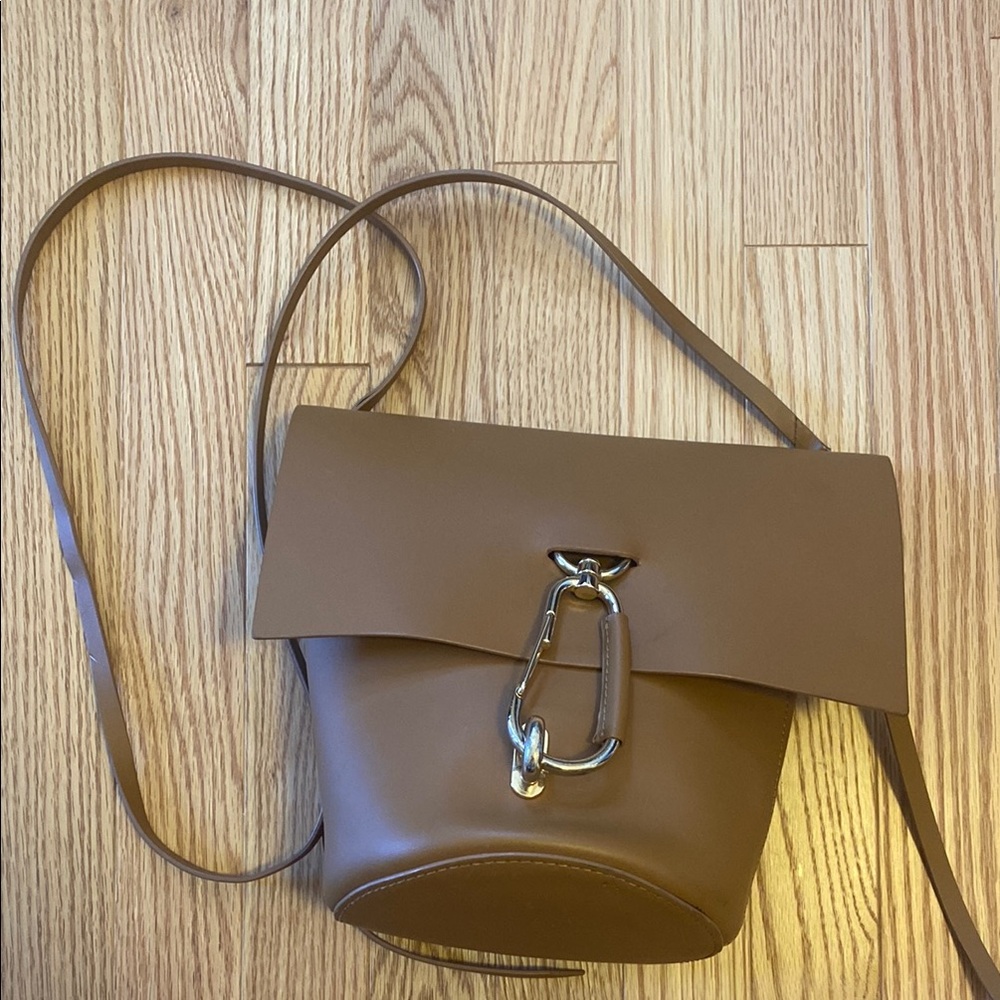 Zac Posen Brown Crossbody Bag with Silver Hardware